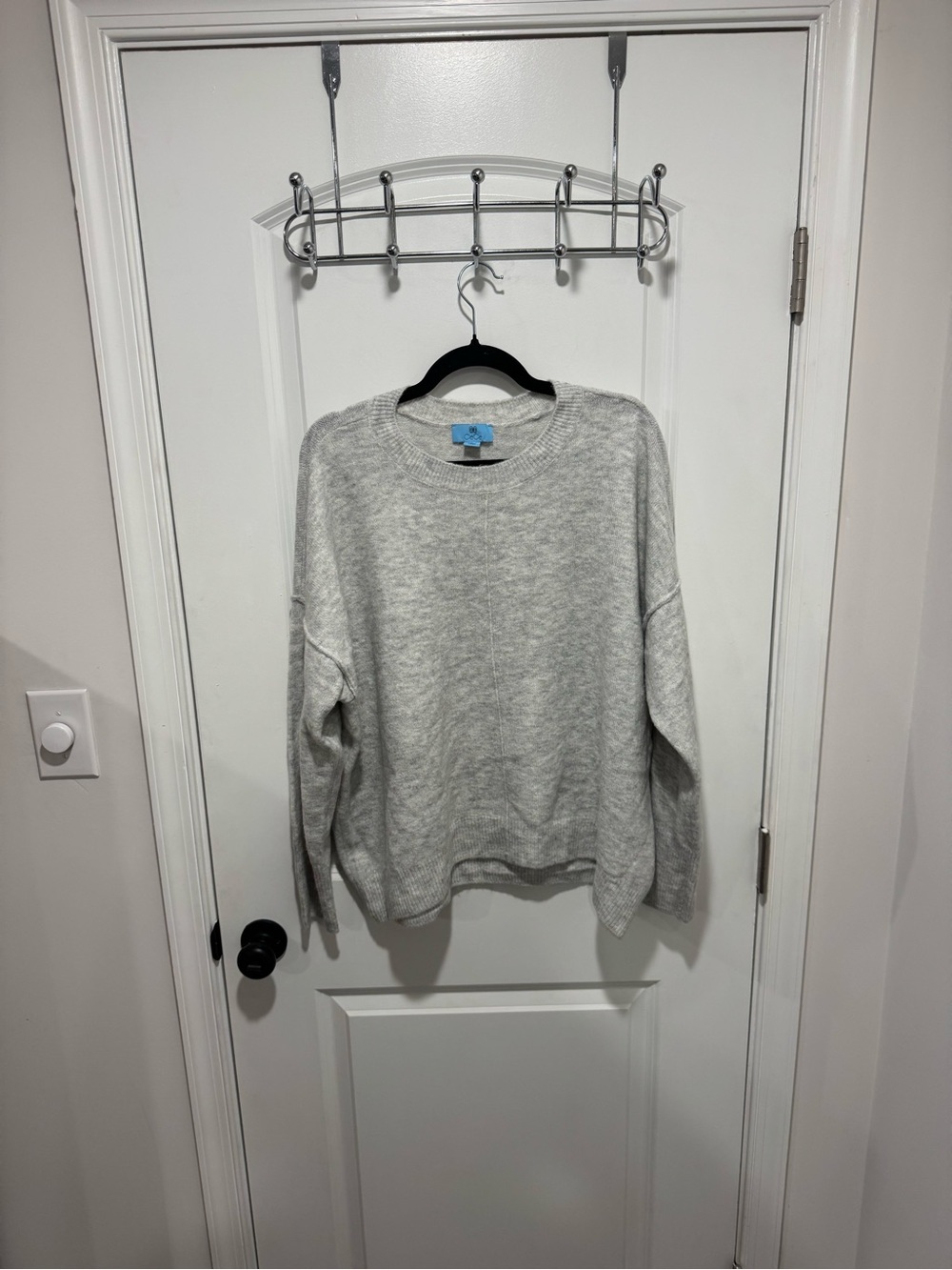 CeCe Light Gray Crew Neck Sweater